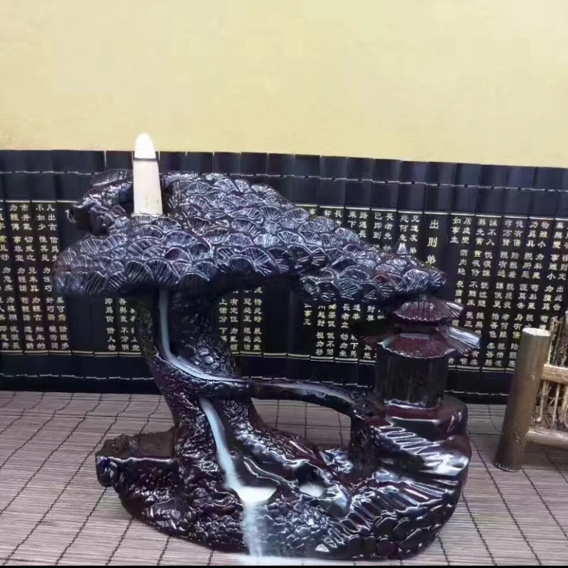 

Traditional Luxury Tree Shape Smoke Waterfall Backflow Incense Burner Cultural Incense Holder Home Decor +10pcs Free Cones