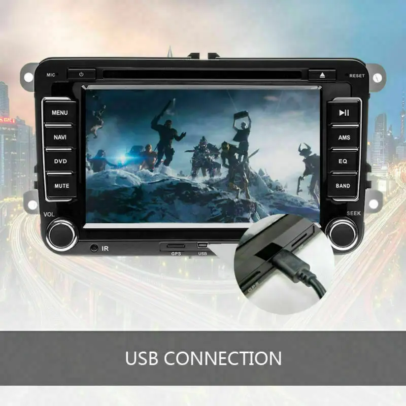 Best 7 "Car Radio 2 Din Bt Gps Navigation Radio Player For Volkswagen Vw Passat Golfpolo + Rear View Camera Satellite Navi Dvd Usb 2