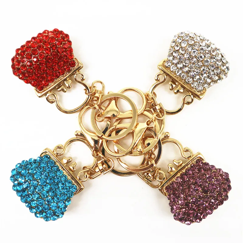 Fashion colorful crystal rhinestone glazing cute small wallet pendant