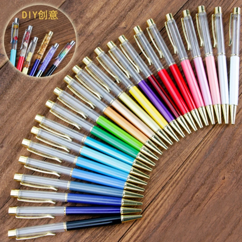 

Creative DIY Hand Made Crystal Color Ballpoint Pen Empty Pen Metal High Grade Birthday Gifts Kids Teachers Gifts S19001