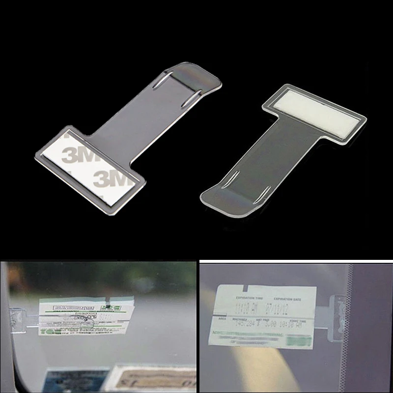 

Auto Car Ticket Folder Mini T-shape Transparent Environmentally Ticket Folder Car Holder Mount Car Styling for Office Home