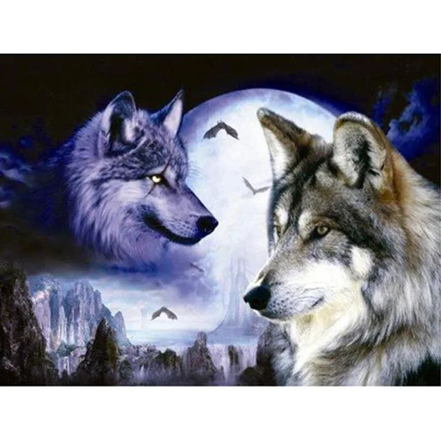 

new full 5d DIY Square/Round Embroidery-wolf-5D Diamond Painting handwork Cross Stitch Mosaic Home Decoration fift z33