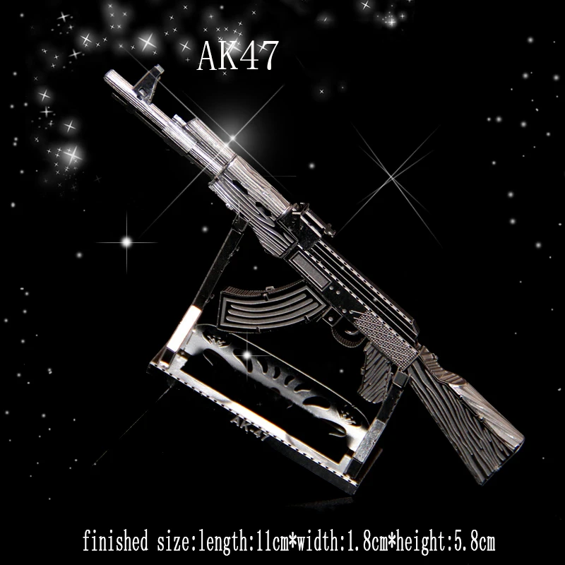 

DIY Mini Military Rifle Set Puzzle Toy Assembly Metal AK47 Gun Kit Model A328