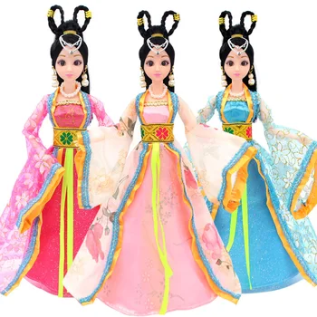 

12 Movable Joints Dolls Toys Plastic Articulated Dolls with Chinese Ancient Dress Fairy Girl Dolls Birthday Christmas Gifts