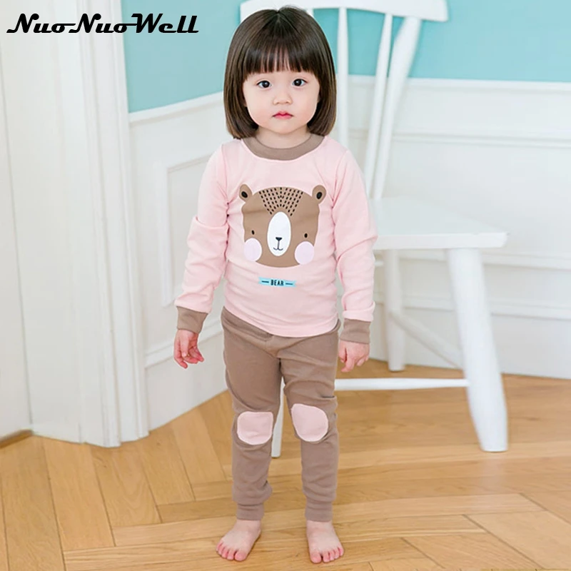 Baby Girl Sleepwear Casual Girls Pajamas Spring Fall T shirt+Pants 2Pcs