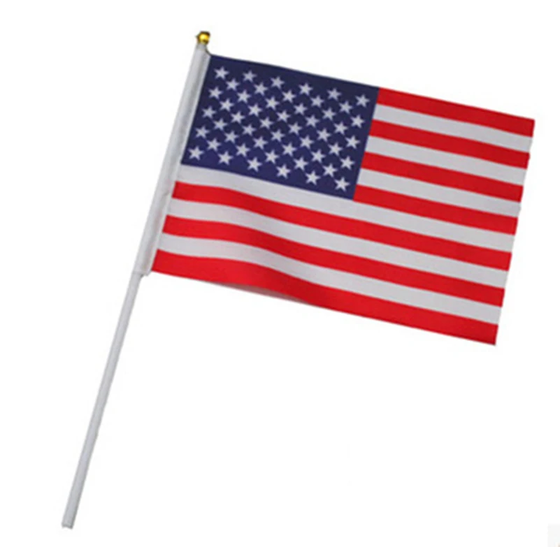 21*14 см Американский Национальный флаг США Летающий флаг США американский флаг ручные флаги с пластиковые флагштоки 5 шт