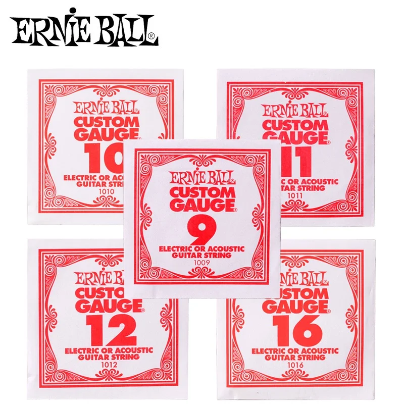 Струны для гитары Ernie Ball, 1-я 2-я 3-я струна, подходят для струн для электрогитары и акустической гитары, по 1 одиночной струне