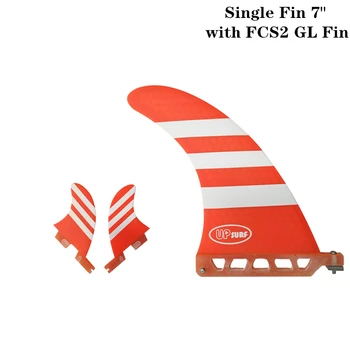 

Surfboard Single Fin 7" with FCS2 GL Fins Surf Blue/Red color Surfing Fin 7 Length Surf Longboard Fins