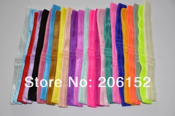 

DHL Free shipping 500pcs/lot 20 colors Solid Glued Headband DIY FOE headband Fold Over Elastic Hair Band fashion girls HairBand