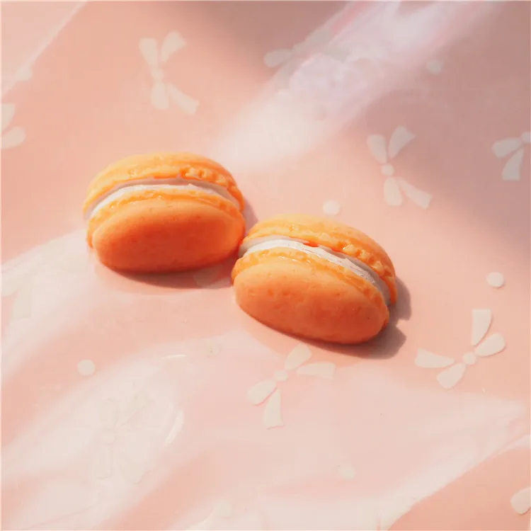 Resin Flatback Simulation Macaroon Cabochon For DIY Craft Accessories Mobile Phone Cover Decoration Key buckle Accessories - Цвет: orange