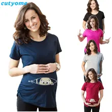 Maternity T Shirts Cotton Baby Printed Short Sleeve Loose Tank Tops Women tshirt Pregnancy T Shirt