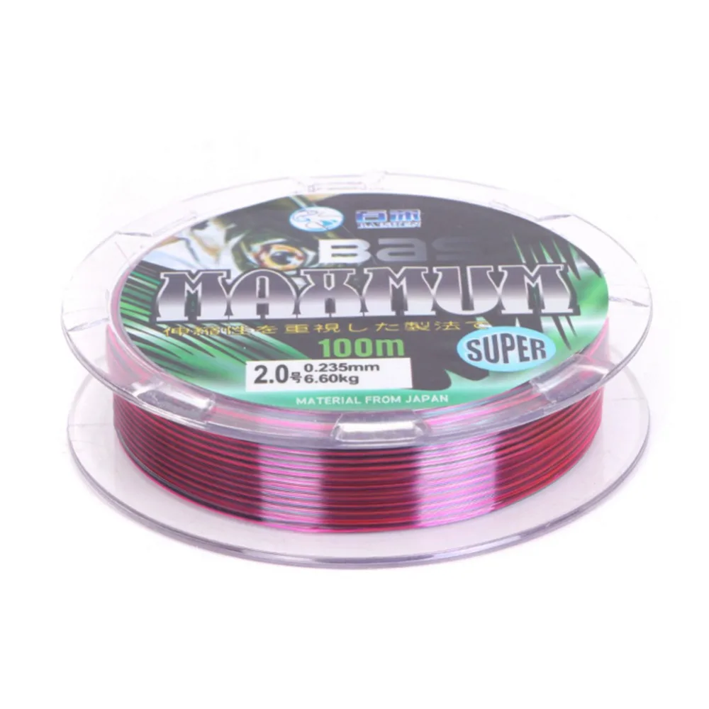 

100m Nylon Fishing Line Fly Fishing Line Colorful Monofilament Fishing Wire Leader Line Strong Pull Fishline for Sea Fishing