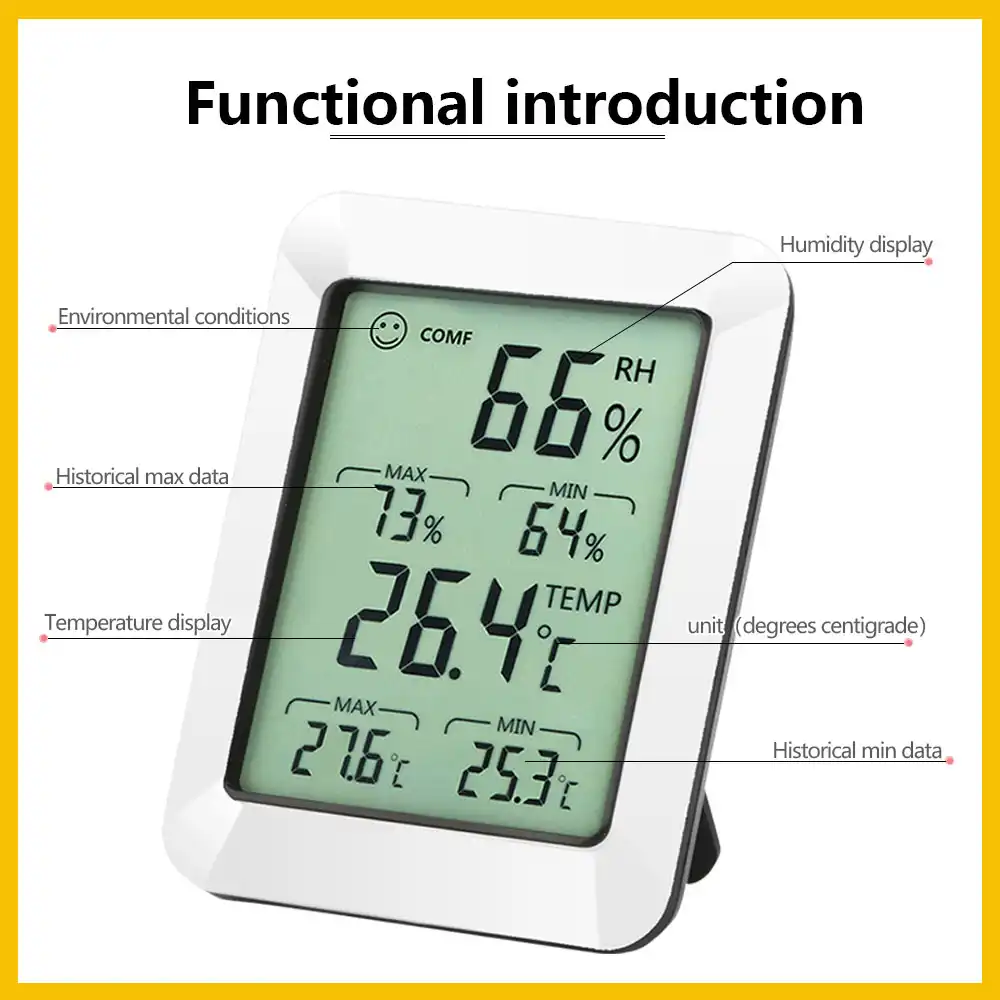 Rz New Defign Hygrometer Thermometer Humidity Gauge Indicator Digital Indoor Room Temperature And Humidity Monitor Rz820