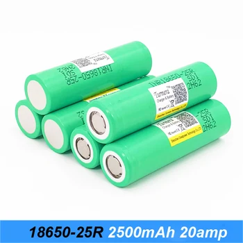 

Turmera battery 18650 2500mah 25r 20amps e cigarette kit box mod 18650 battries for screwdriver and power bank j17