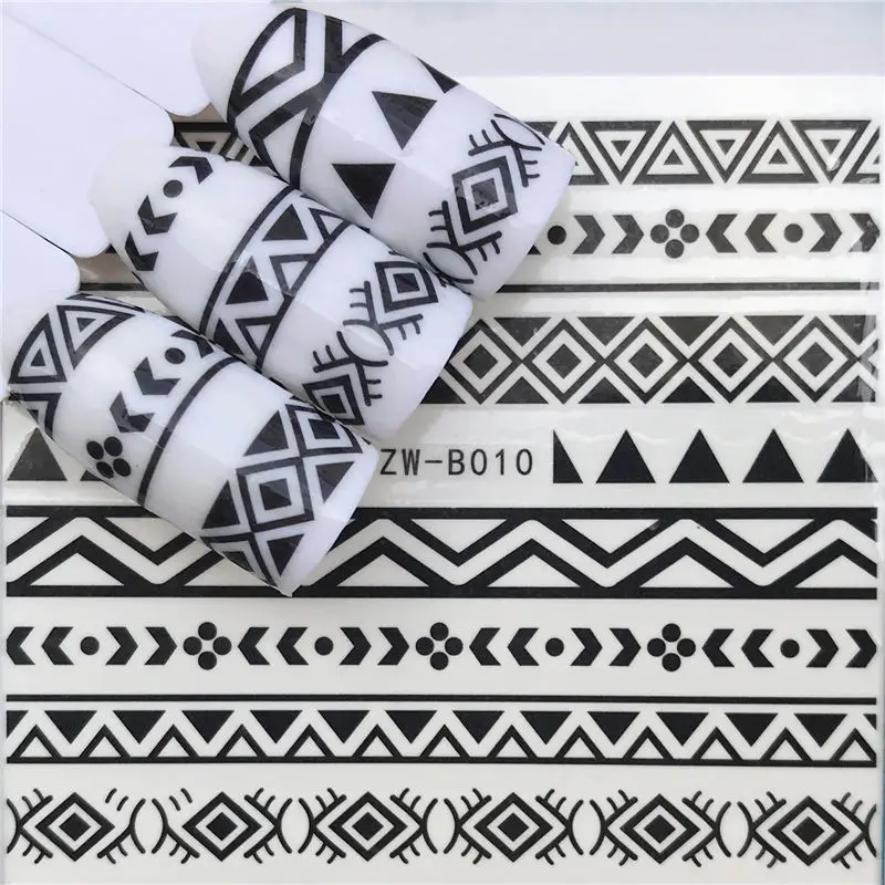 Дизайн, 1 лист, черный цвет, бант в форме галстука, слайдеры, наклейка, сделай сам, клей, декоративная наклейка, аксессуары для ногтей, советы - Цвет: YZW-B010