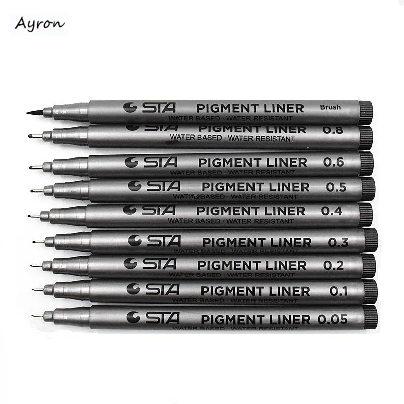 Pigment Liner Pigma Micron Ink Marker Pen 0.05 0.1 0.2 0.3 0.4 0.5 0.6 0.8 Different Tip Black Fineliner Sketching Pens 1Piece marker pens,pen marker,markers pen,marker pen,art marker pens,art markers,sketching markers,micro pens,drawing pen