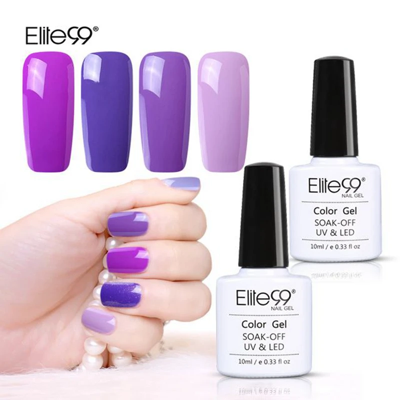 

Elite99 Pure Color Nail Polish UV Gel 6 Pieces/set Vernis Semi Permanent Gel Lacquer Need Base Top Coat LED Lamp Nail Art