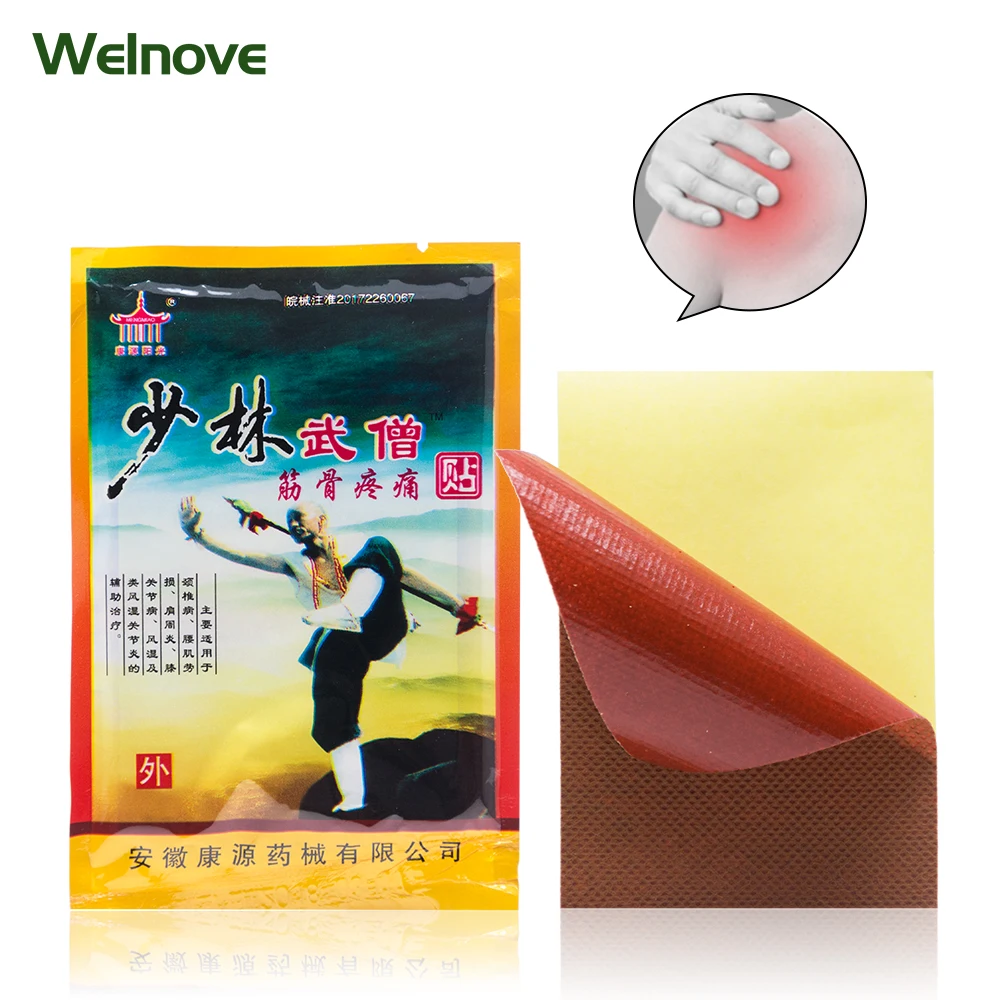 48Pcs/6bags Medicated Plaster Shaolin Medicine Knee Pain Relief Adhesive Patch Joint Back Medicated Plaster Pain Relieving D1399