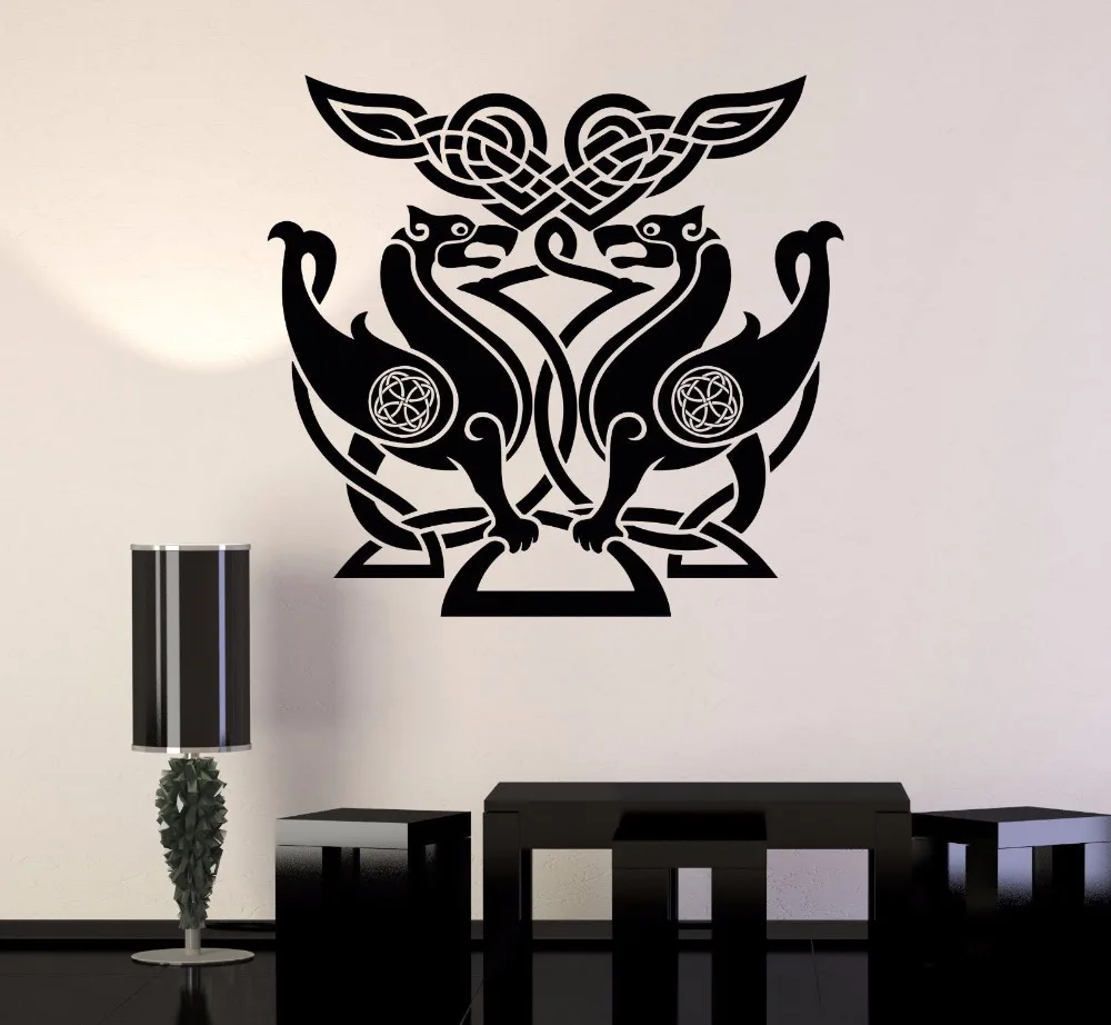 Unicorn Ornament Vinyl Wall Decal Irishman Pattern Irish Style Sticker Home Decor Livingroom