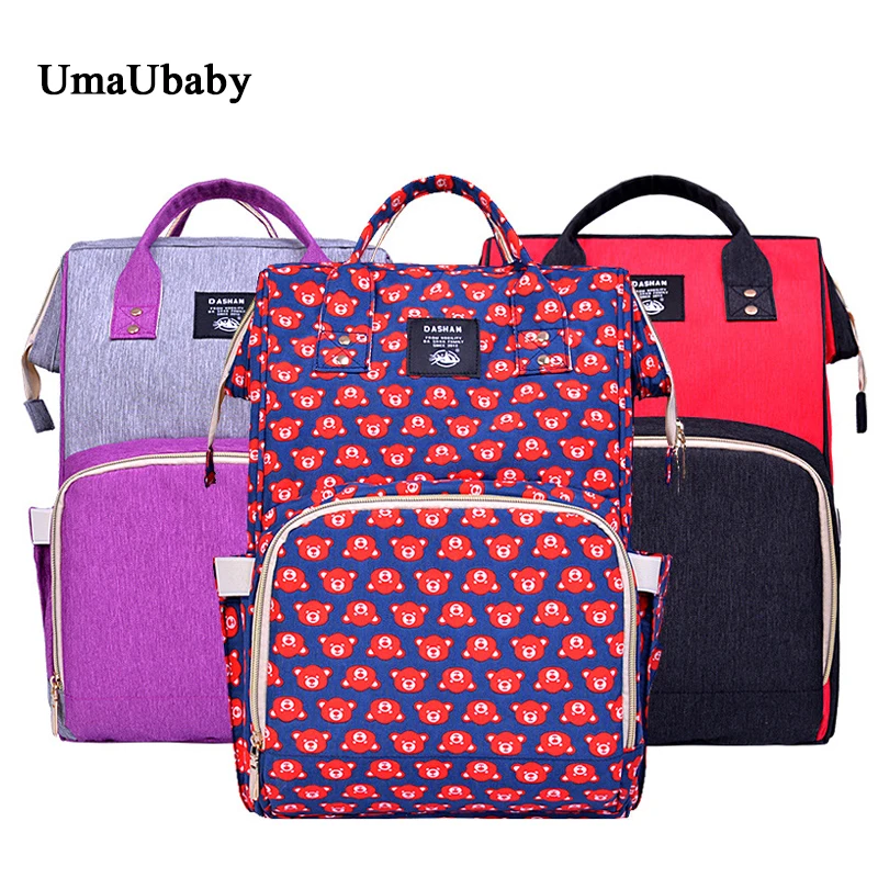 

Mommy Diaper Bags baby bag Capacity 20-35L oxford patchwork travel backpack Multi-function Insulation stroller bag Usb interface