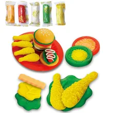 Гамбургер 3D разноцветный Пластилин глиняный костюм родитель-ребенок интерактивные игрушки бургер набор пресс-форм Интеллектуальный игровой тесто Подарочные игрушки