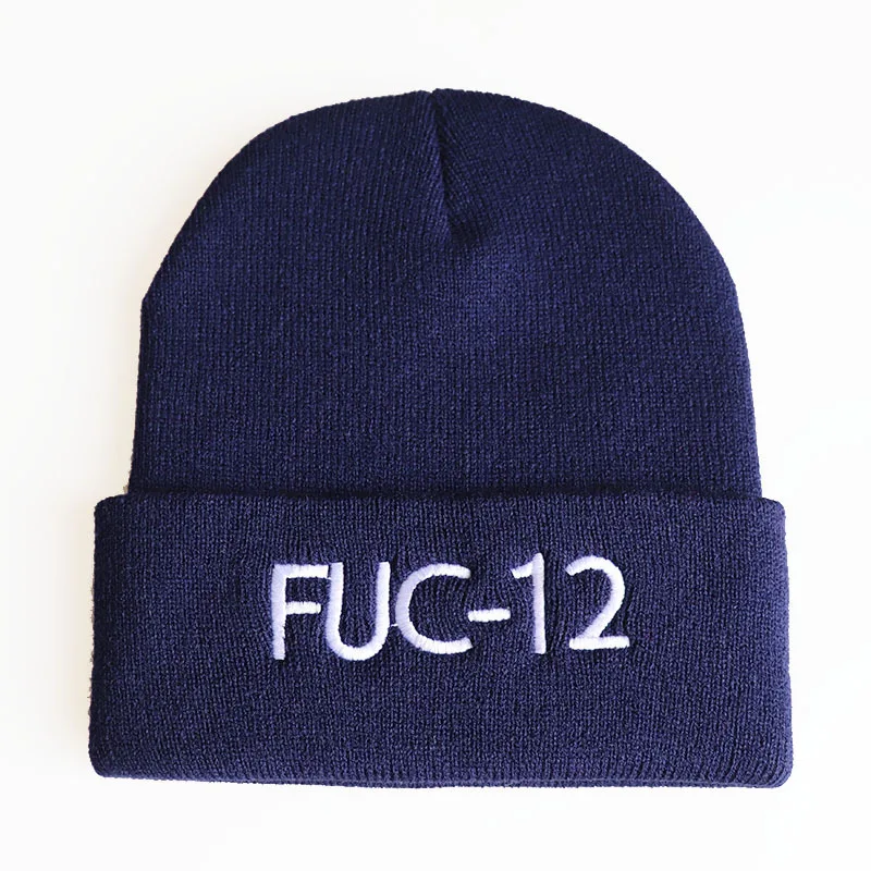 FUC-12 Billie Eilish Beanies акриловые повседневные мужские и женские вязаные зимние шляпы для мальчиков и девочек Skullies шапка с вышивкой Прямая