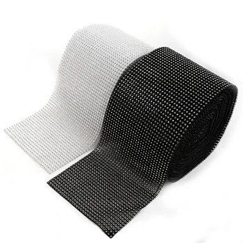 

30 Rows 3mm 10 Yard Black/White Rhinestone Mesh Trim (With Rhinestone) ABS Plastic Sew On For DIY Craft Jewelry Decoration