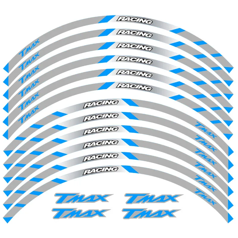 Новинка, высокое качество, 12 шт., подходят для мотоцикла, колеса, стикер, полоса, светоотражающий обод для Yamaha TMAX 500 530