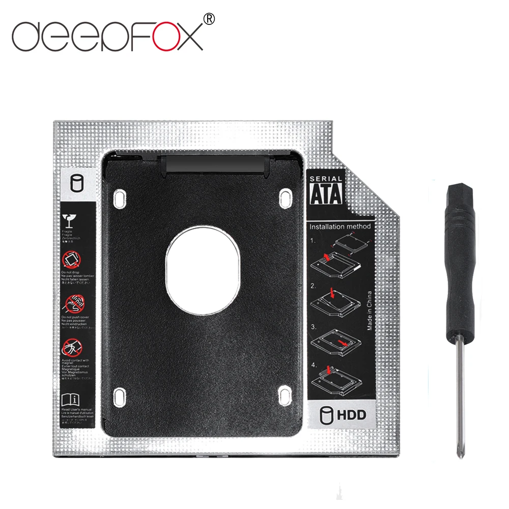 DeepFox SATA для SATA 2 HDD Caddy для 9 мм 9,5 мм SSD чехол Корпус жесткого диска отсек для ноутбука ODD Optibay CD-Rom