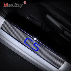 Для Citroen C5 автомобиля порога Накладка порог плиты дверной протектор гвардии 4D углеродного волокна винил Стикеры автомобиля аксессуары