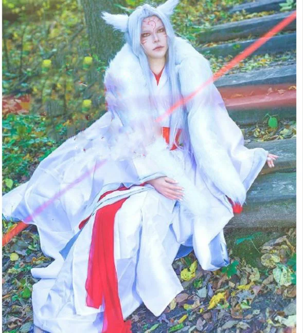 

Chen Wei Personification White Fur Collar Male Costume Hanfu Cat Fox Fairy Costume Hanfu Cos Natsume Yuujinchou Japanese Anime