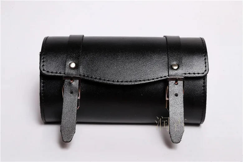 Sale E0990 100% head layer cowhide Fixed gear bike Saddle bag Bicycle Hang back bag Handmade tool bag hot sale 26