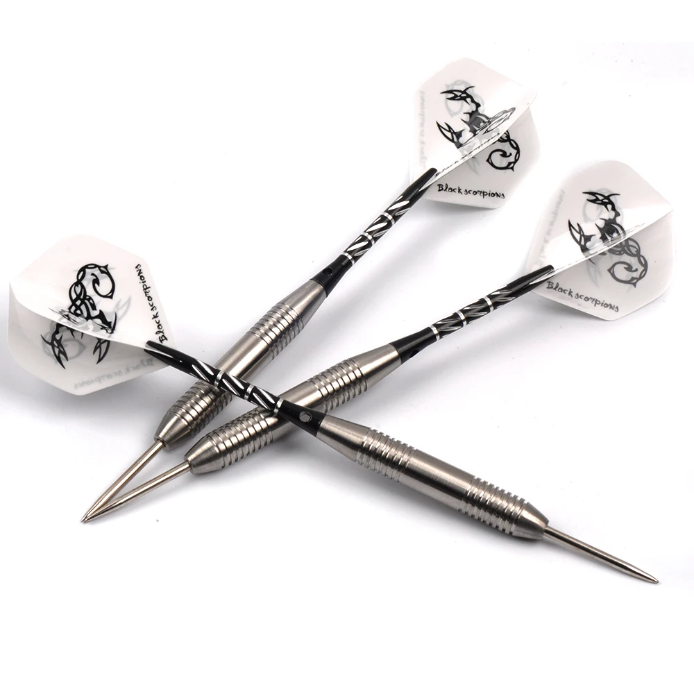 3 стиля наконечник из нержавеющей стали и отмеченные алюминиевые дартсы с белыми стрелки со скорпионом полета