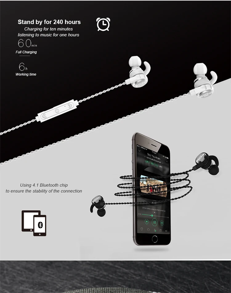 remax RB-S10, беспроводная Bluetooth гарнитура, Hi-Fi стерео Музыкальная гарнитура, Магнитная Адсорбция, дизайн для iPhone, Xiaomi