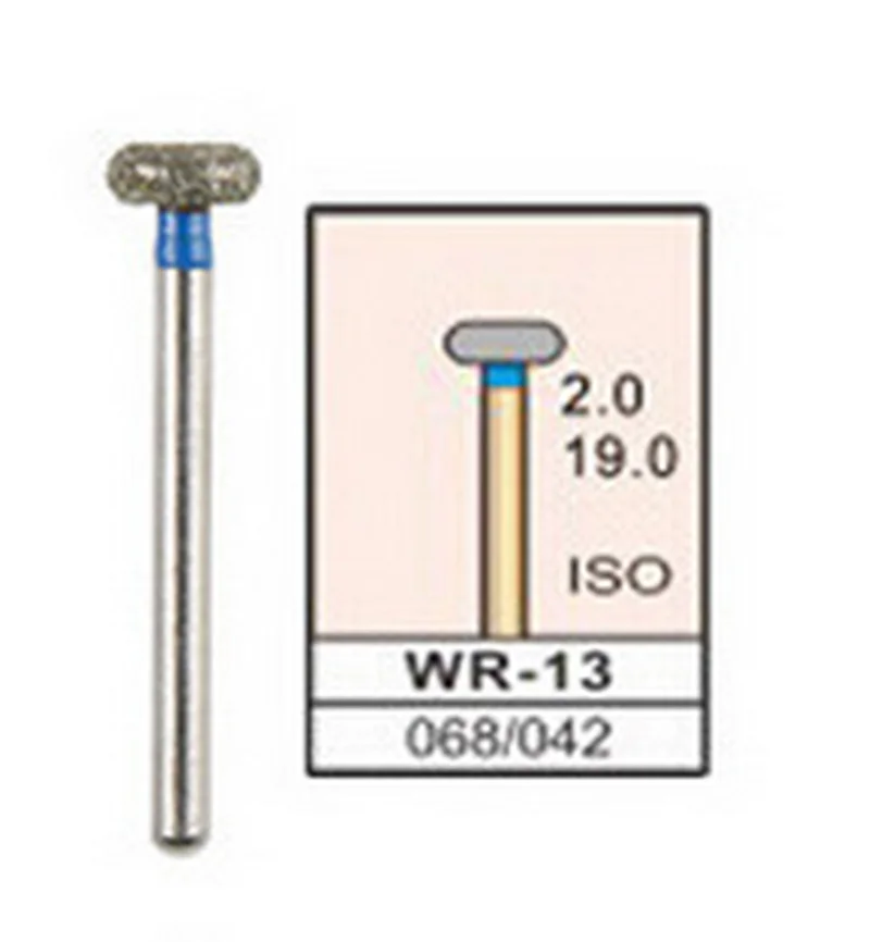 100 pcs/20boxes dental diamond burs WR-13 dental material shank diameter 1.6mm FG burs 3