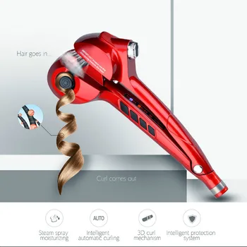 

LED Digital Automatic Curling Iron Ceramic Steam Spray Hair Waver Machine Fast Hair Curler Curls Temperature Control EU US Plug