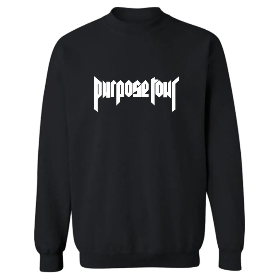 Justin Bieber Purpose Capless Sweatshirt Men Hip Hop Fashion Streetwear Winter Hoodies Men Casual Skateboard Funny Black Clothes