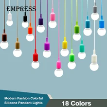 Colorful Silicone Pendant Lights led bulb e27 socket DIY Design Pendant Lamp Ceiling For Decoration light lampvoet e27 fitting