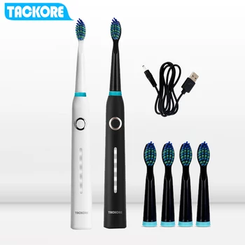 

USB Charging Sonic Toothbrush Timer Ultrasonic Electronic brush with Box Sea Black Color Replace Head Go od Quality