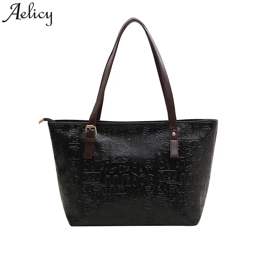 

Aelicy High Quality Leather Women Bag Bucket Shoulder Bags Solid Big Women Handbag Set Large Capacity Tote Hot New Fashion Brand