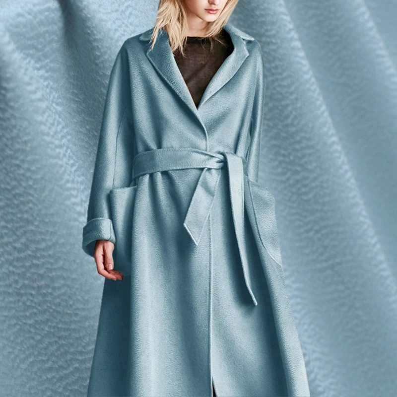 

Silver lake blue mulberry silk water corrugated cashmere fabric for coat tissu au metre telas tecidos tissus sewing christmas