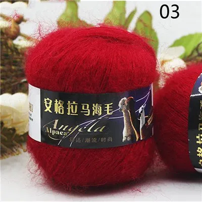 2 слоя Анжела мохеровая пряжа для плетения ручная вязка крючком Вязание для свитера шарф шляпа высокая прочность 42 г/шт. 20 цветов - Цвет: 3