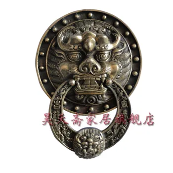 

[Haotian vegetarian] shop first copper beast handle knocker knocker lion head door handle handle HTA-045