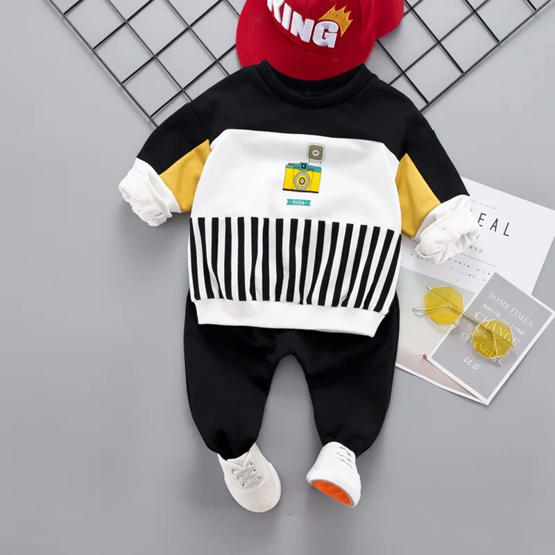 

Toddler Baby girls Boy suit Clothes Sets Casual Striped Autumn Outwear Sets T-shirt 2PCS/SET Top+Pant Outfits kids clothing set
