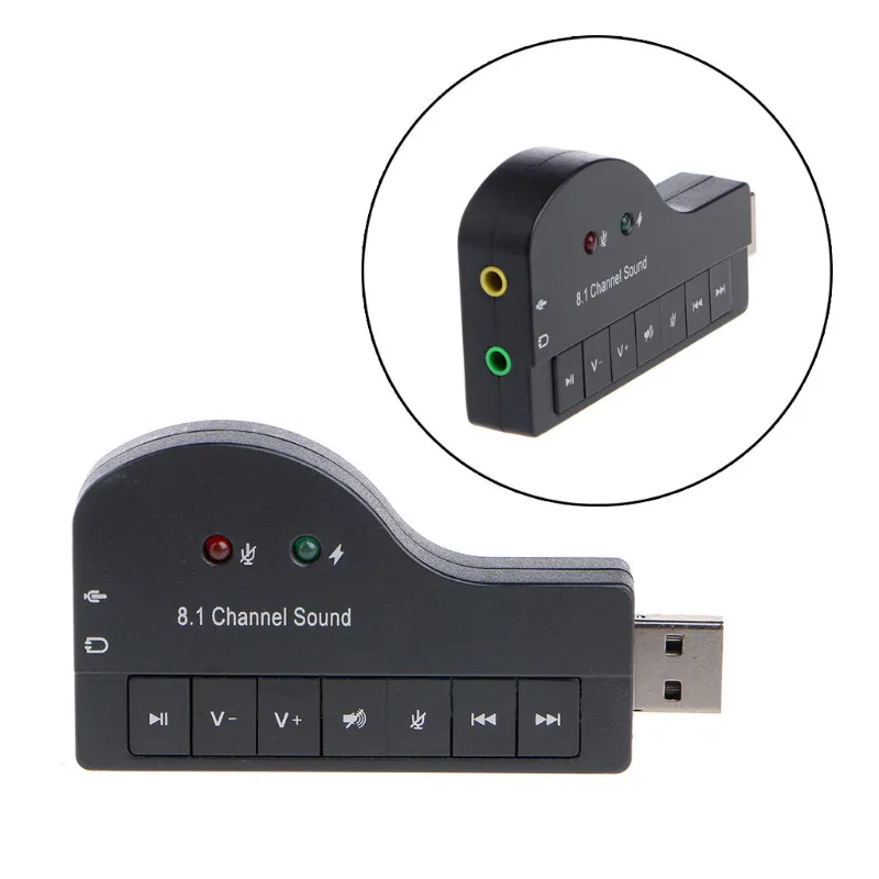 Профессиональная USB2.0 Звуковая карта канал аудио карта конвертер чипсет для ПК ноутбук Настольный планшет
