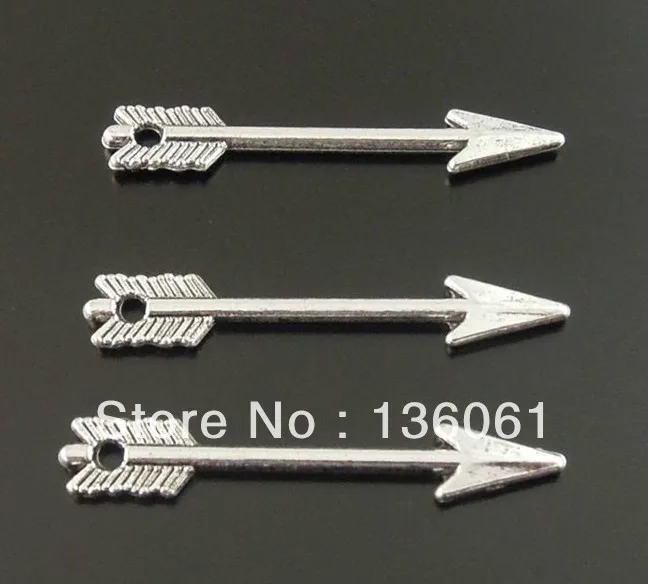 

Vintage Silver 20PCS Alloy Love Arrow 3D Charms Pendant For Bracelet Necklace Jewelry Making Beads Brand DIY Accessories Z1301