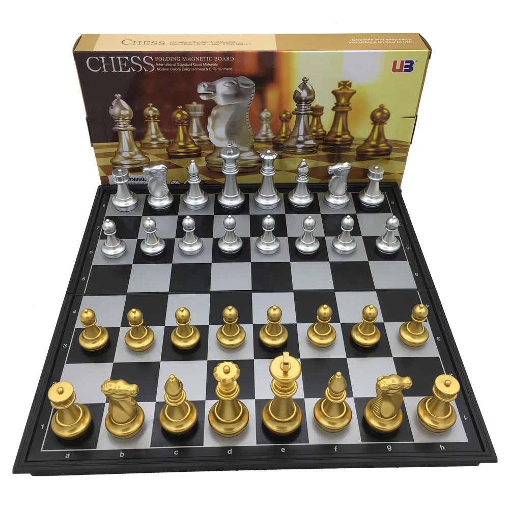 

Large Chess Set For Adults Magnetic And Folding Chessboard Portable Outdoor Travel Games King Height 3.18 in Chess Tournament