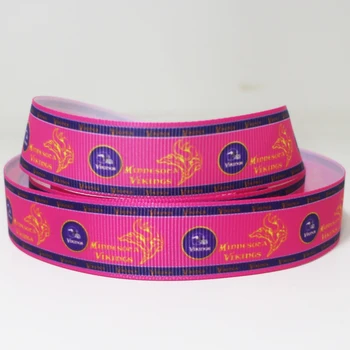 

50yards 7/8" 1" 1.5" 2" 3" 22mm 25mm 38mm 50mm 75mm football team printed grosgrain ribbon for party decoration sports match