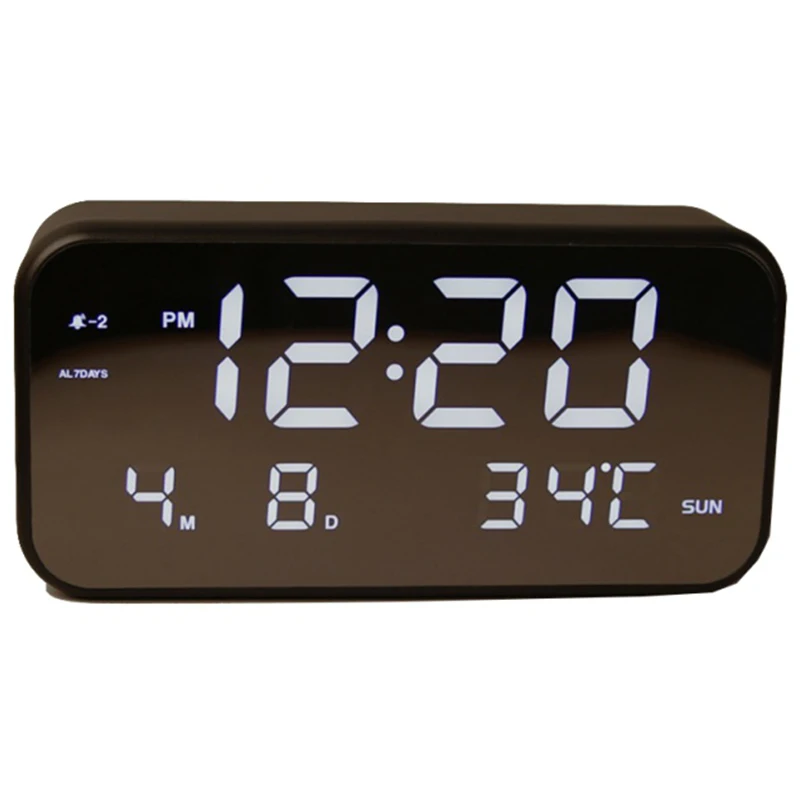 

SZS Multifunction Digital Electronic Led Mirror Clock Fashion Led Alarm Clock Temperature Snooze Display Home Decor Mirror Fu