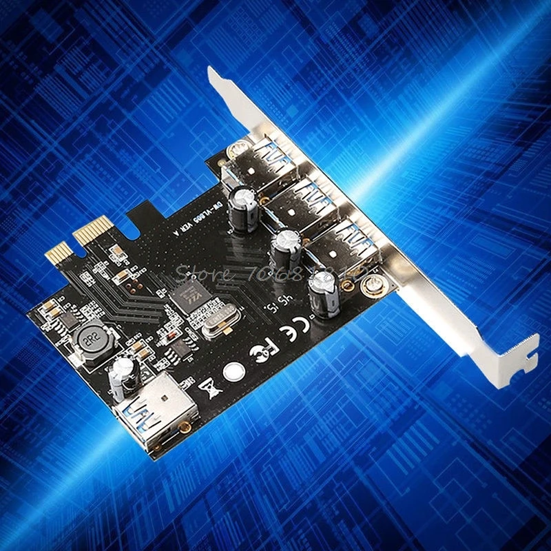 Super-Speed 4 Port USB 3.0 PCI-E PCIe PCI Express Expansion Card For Desktop Drop Shipping | Компьютеры и офис